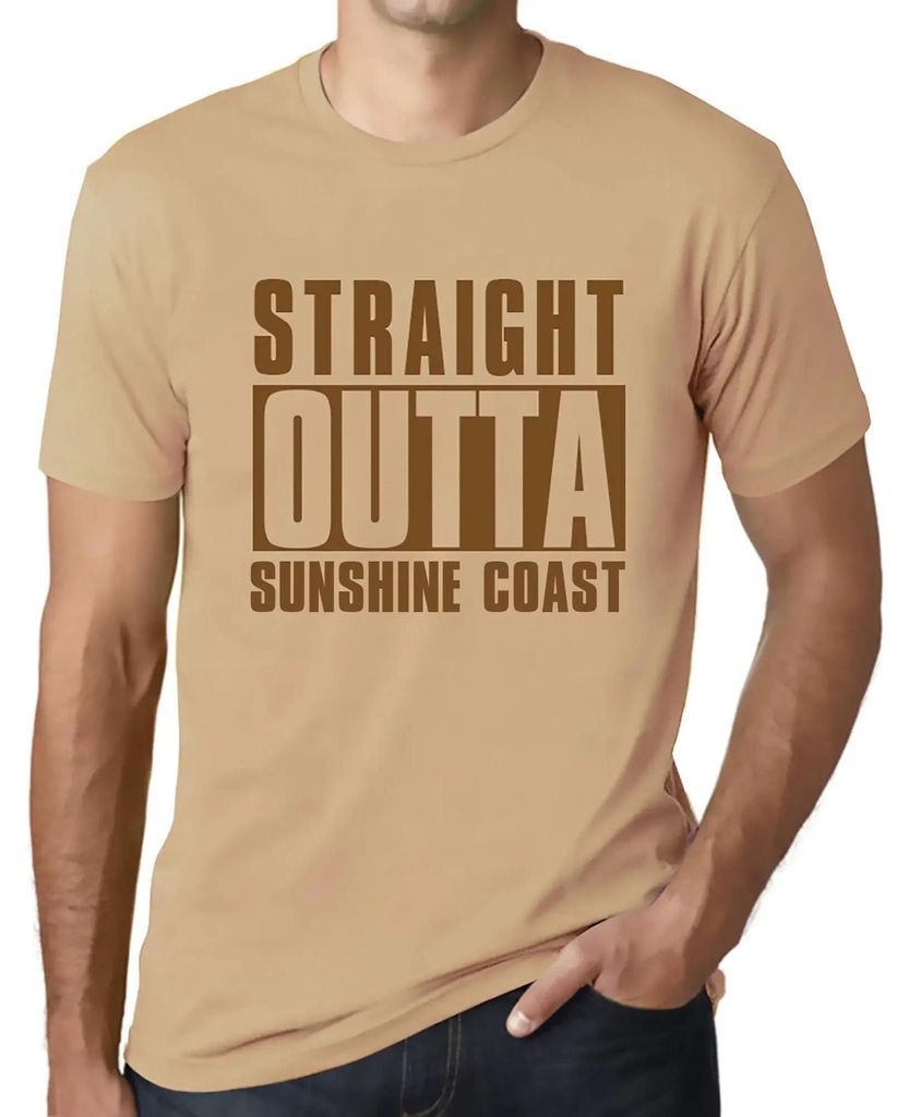 Herren Grafik T-Shirt Direkt an der Sonnenküste – Straight Outta Sunshine Coast – Öko-Verantwortlich Vintage Jahrgang Kurzarm Lustige Druck G...