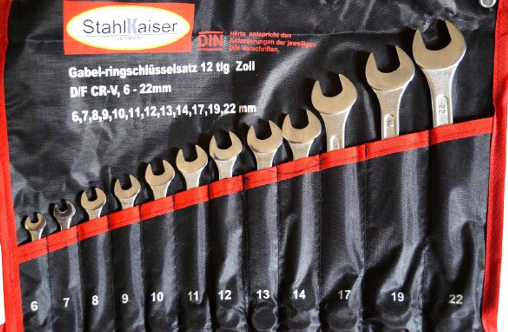 Gabel-Ringschlüssel Maulringschlüssel Set 12 tlg.
