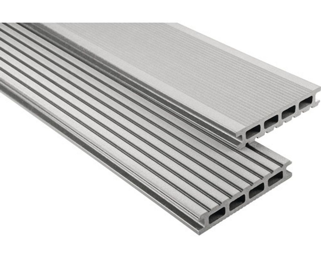Konsta WPC Terrassendiele Primera Hohlkammerprofil grau gebürstet 6000 x 145 x 26 mm