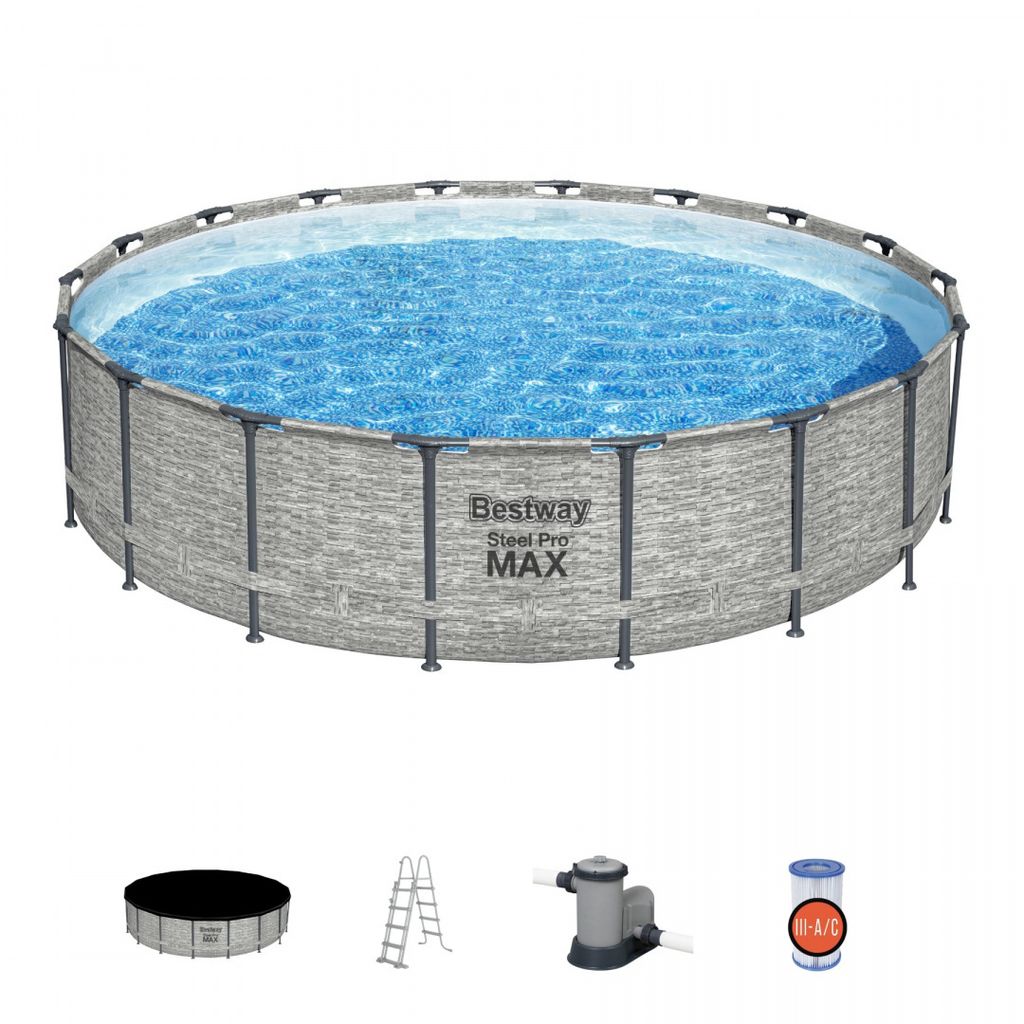 Bestway Steel Pro Max Pool Set 549x122cm 5618Y runder oberirdischer Pool