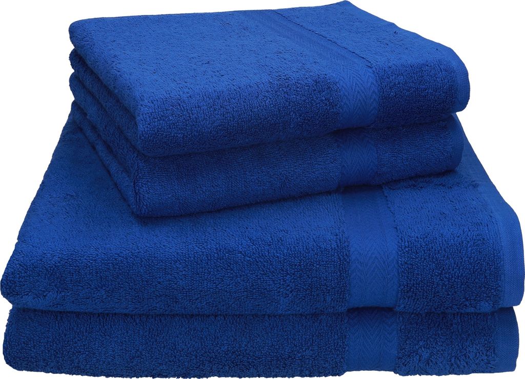 Betz 4-tlg. Handtuch-Set PREMIUM - 2 Liegetücher 2 Handtücher 100% Baumwolle Farbe: royalblau