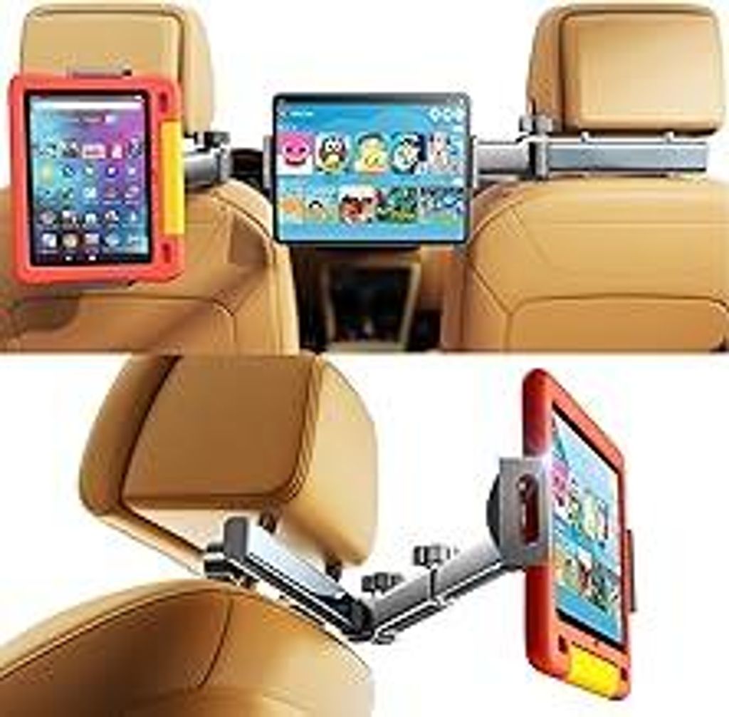 LISEN für iPad Tablet Halterung Auto Mitte, Universal Handyhalterung Auto Organizer Zubehör Innenraum Ausziehbare KFZ für Tablethalterungen Auto...