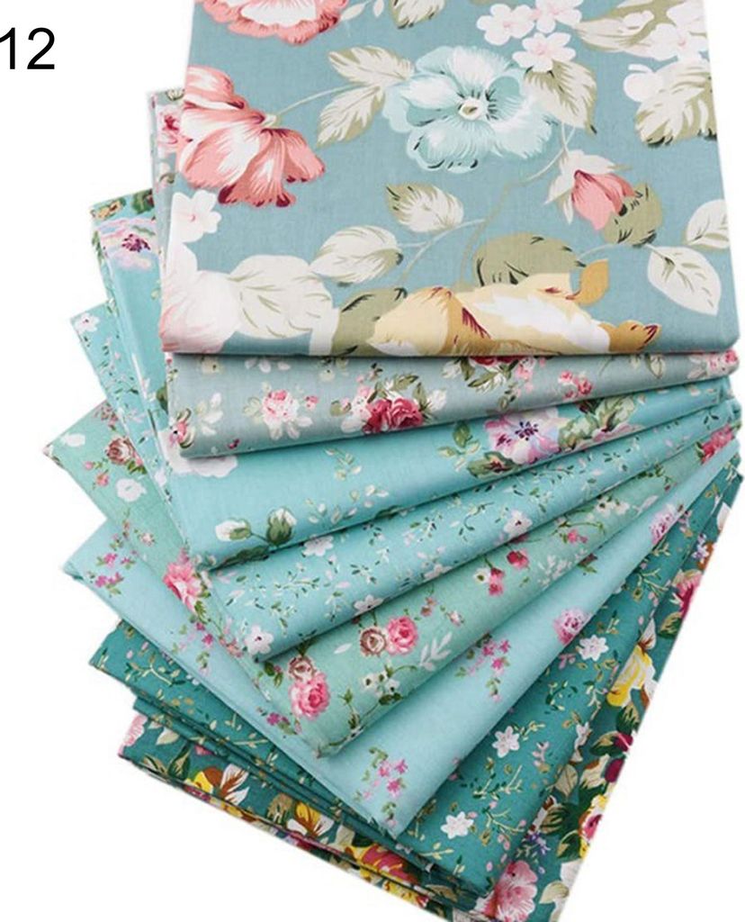 1 Set schöne blumdruckgedruckte Patchwork-Stoff elegant auffälliger Stoffnähtuch für Zuhause-12