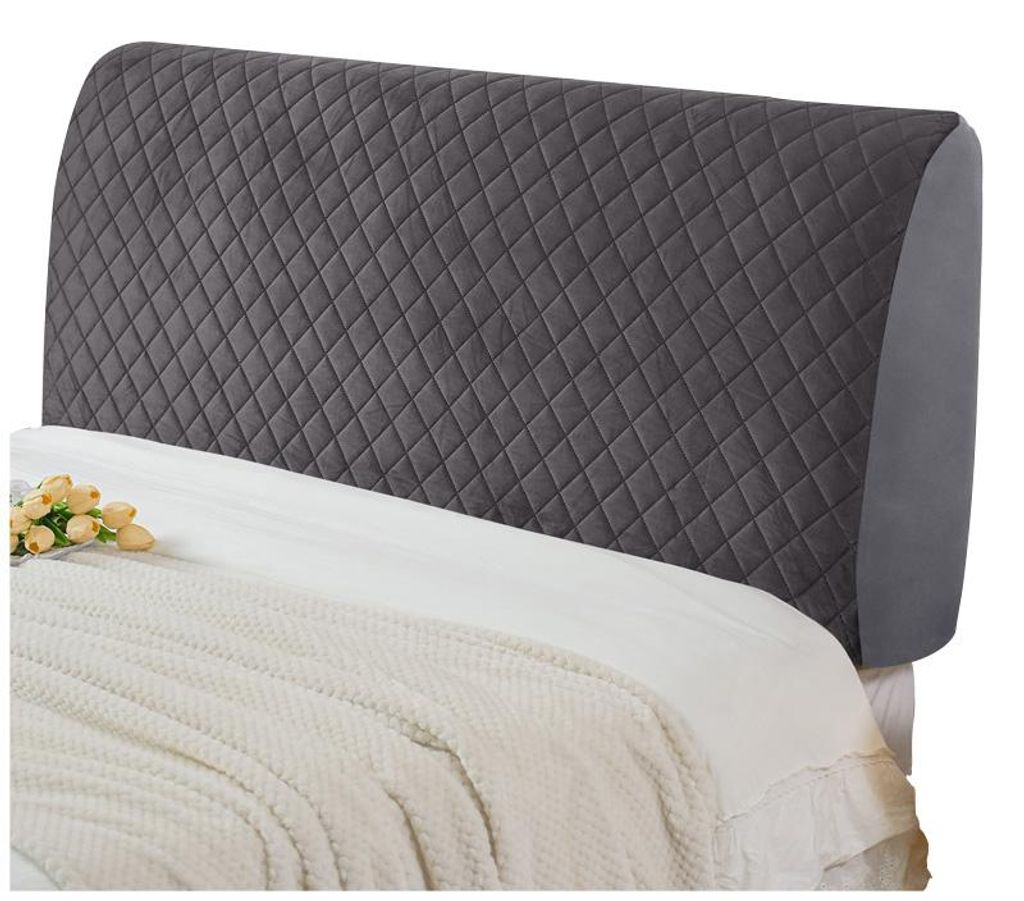 Kopfteil-Husse Für Bett – Steppung – Dunkelgrau Produktbild 