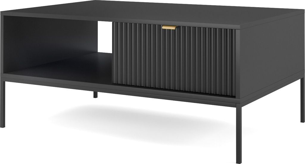 Masseno Couchtisch STELLARE 104 cm Kaffetisch für Wohnzimmer Sofatisch Wohnzimmertisch Schwarz