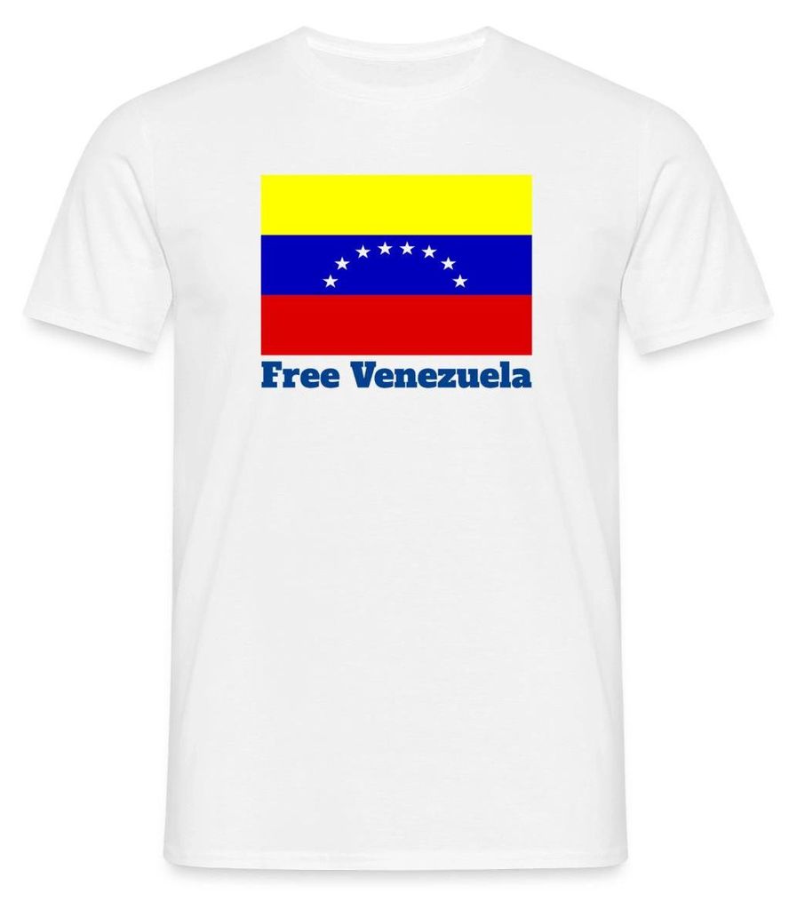Spreadshirt Venezuela Flagge Free Venezuela Männer T-Shirt, XL, Weiß