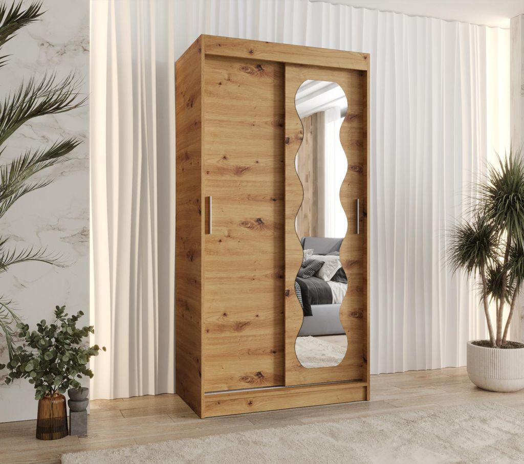 Kleiderschrank 100 cm ROZANA – Artisan-Eiche