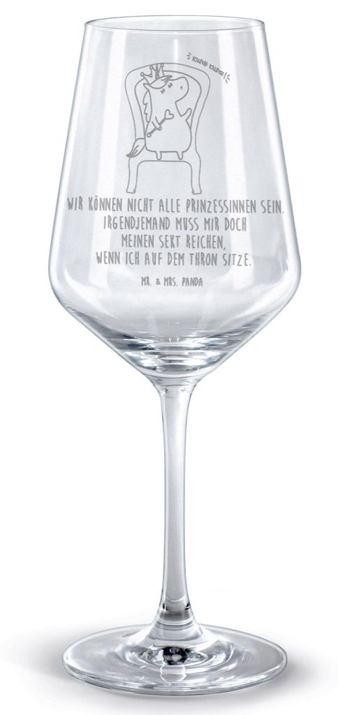 Mr. & Mrs. Panda weinglas graviert Einhorn König - Transparent - Geschenk, Kaiser, glas für rotwein, Krone, Präsident, Bundeskanzler, Rotweingla...