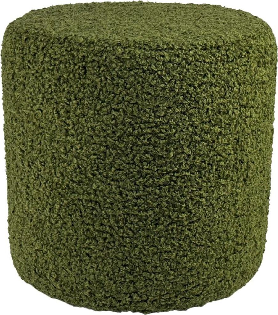 Bouclé-Hocker ROLF 40x40 cm rund – stilvoller Polsterhocker Produktbild 