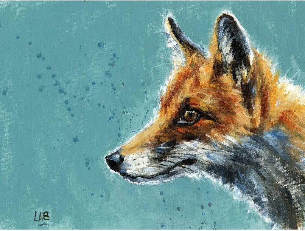 Tableau moderne pour salon 80x60 cm - Louise Brown Curiosity Bleu Brun