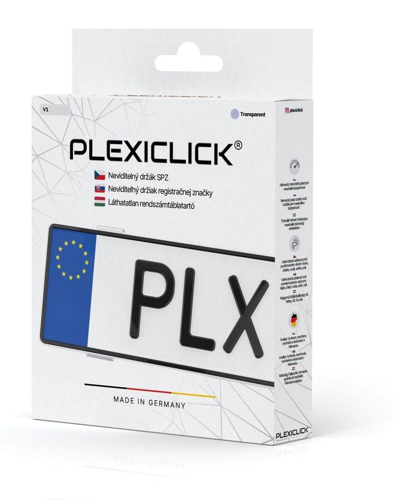 Plexiclick Transparenter Kennzeichenhalter V1 Transparent (110 mm)