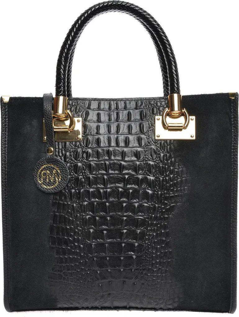 Grand Sac Cabas Noir Roberta M AW25 RM 8155 pour Femme en Cuir Italien