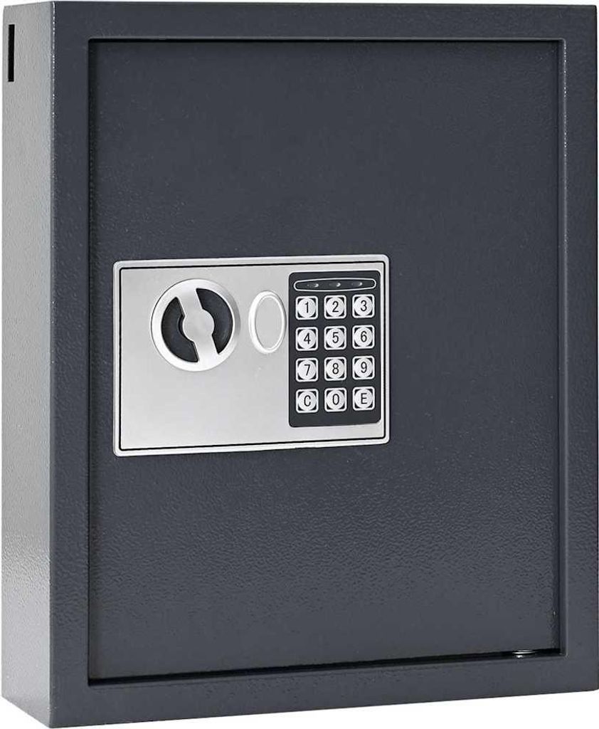 Digitaler Safe mit Schloss Dunkelgrau 30 x 10 x 36,5 cm Stahl