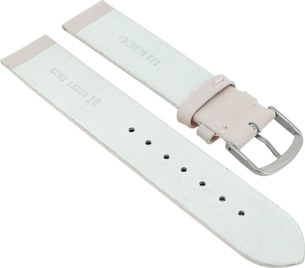 Herzog Beach II > Uhrenarmband rosa > glattes Leder > gleichlaufend, Stegbreite:20mm, Schließe:Silbern