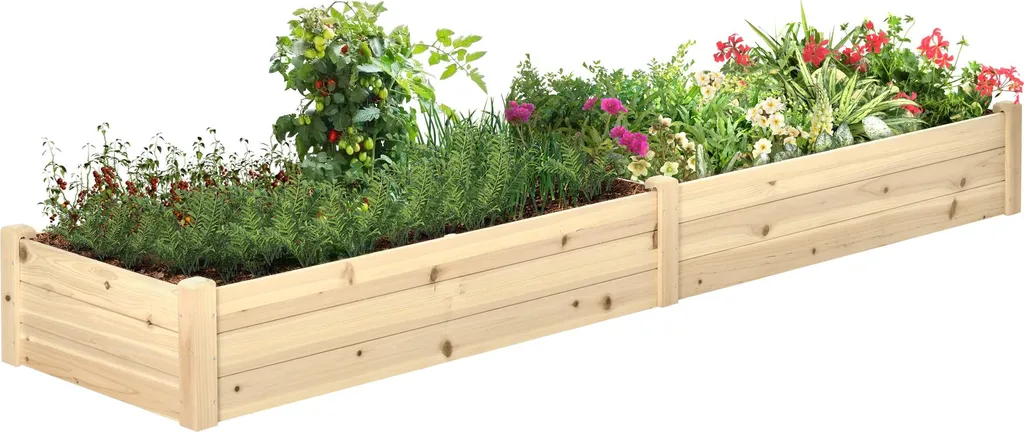 Grand Bac à Sable ou Potager de Jardin en Bois avec Séparation Intégrée