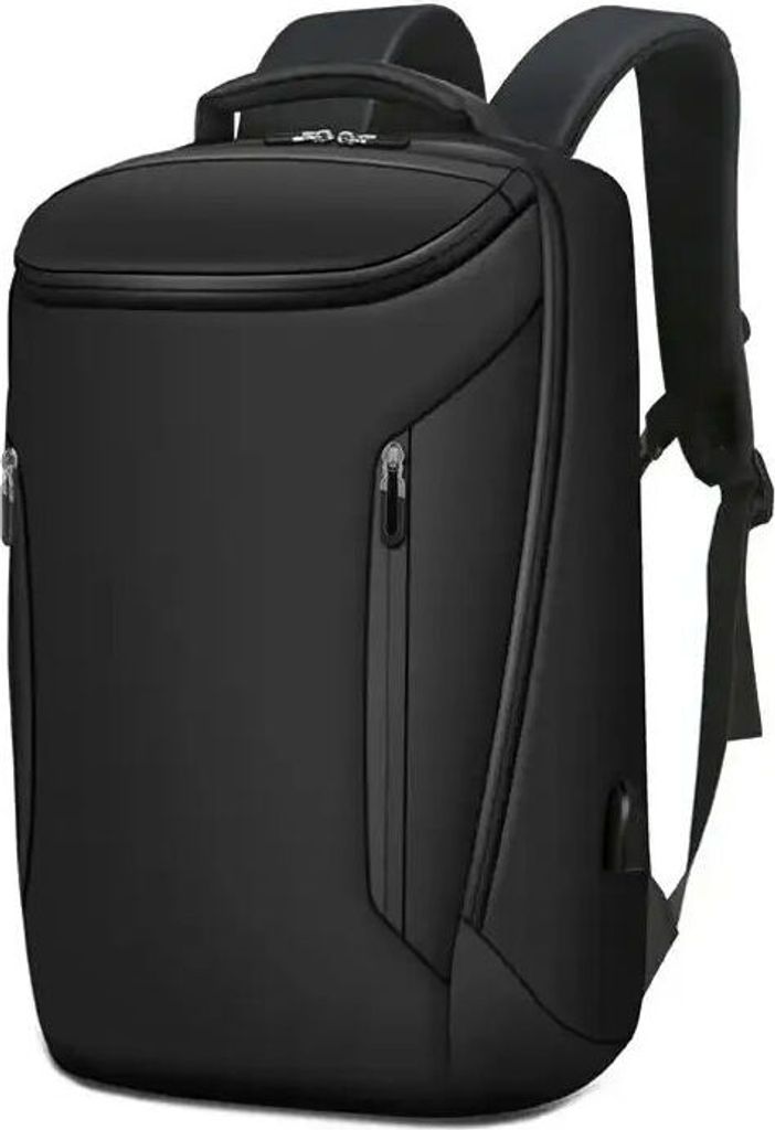 deForde Businessrucksack Laptop Wasserdicht Cityrucksack Miami Schwarz