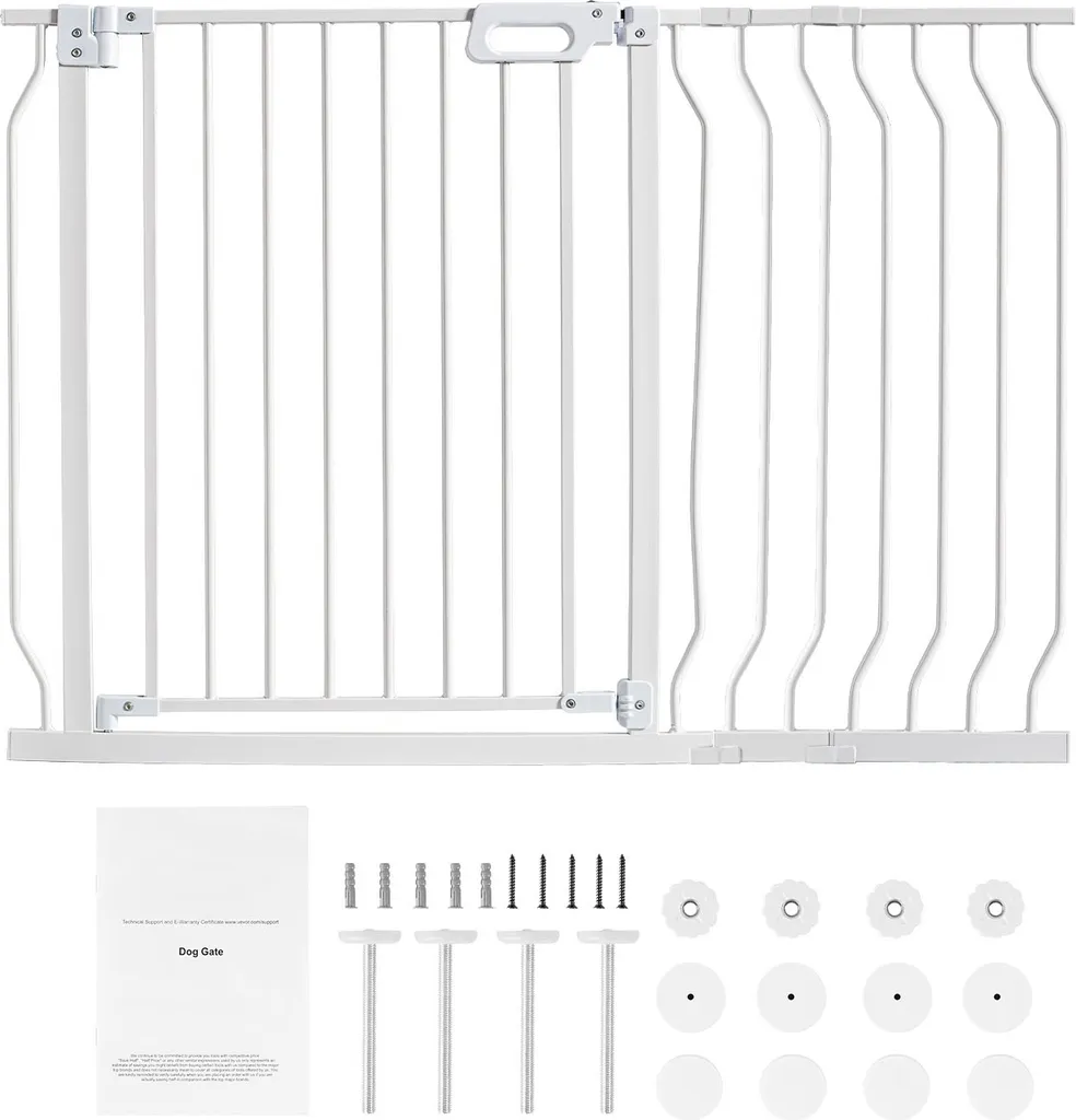 Barrière de Protection Escalier et Porte Extensible 75-122 cm Blanc