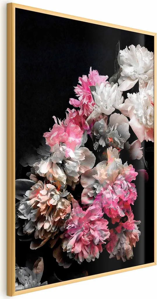 Poster Bouquet in the Dark 40x60 cm con cornice dorata senza margine