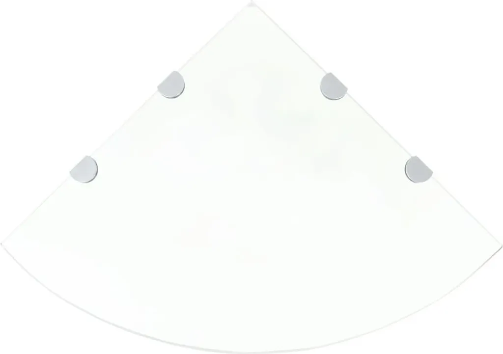 The Living Store Étagères d'angle 2 pcs avec supports chromés verre