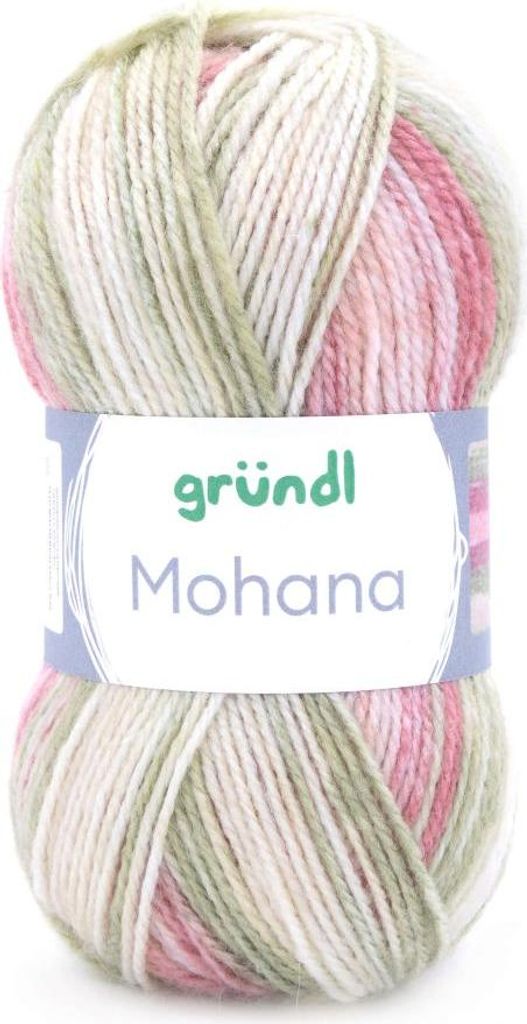 Gründl Wolle Mohana 100 g grün-rose-pink Produktbild 