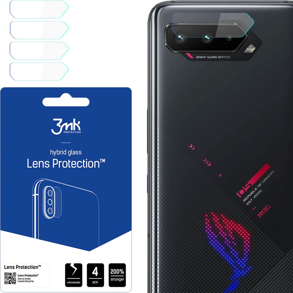 3mk Hybridglas Lens Protection für Asus ROG Phone 5 5G Kamera Objektiv Kameralinse 0,16mm 6H (4 Stück)