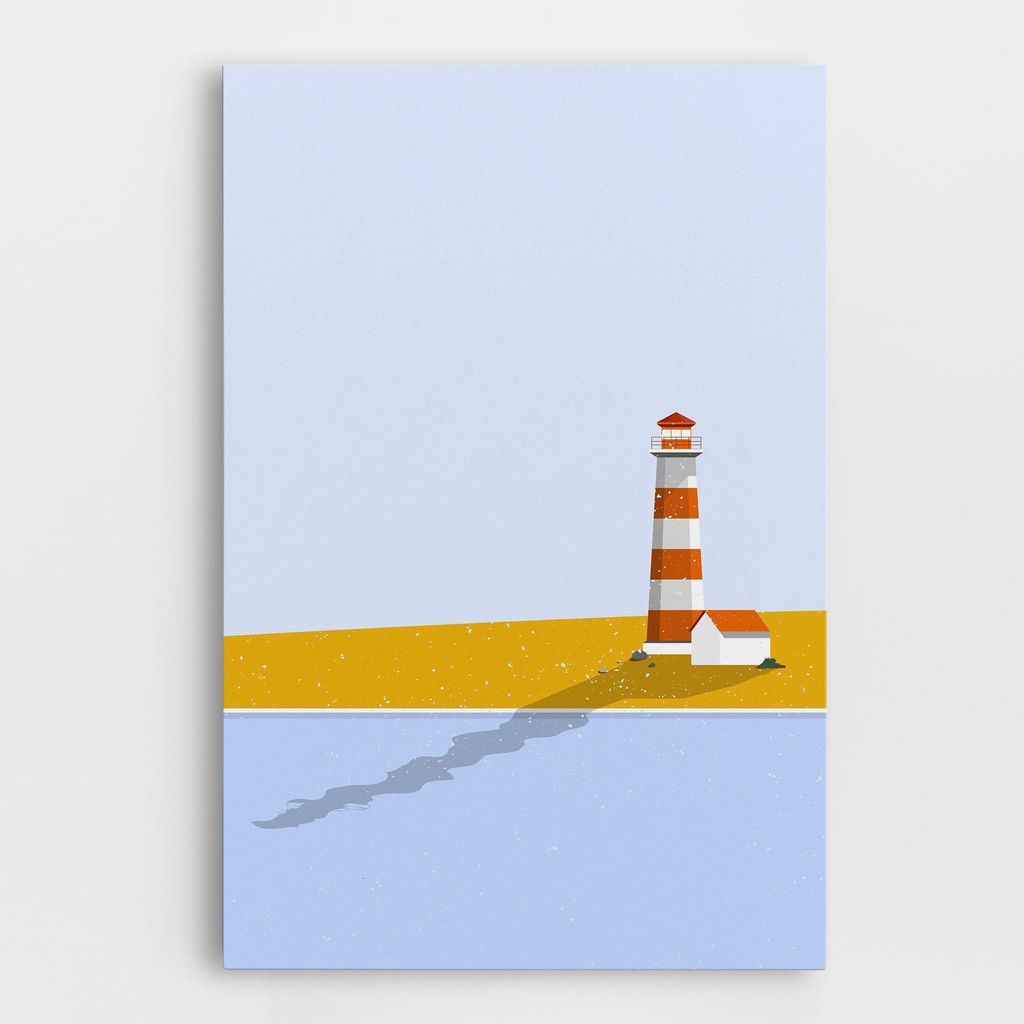 ARTHUB Leinwandbild 40x60 cm, Beach Tower | Wohnzimmerdekoration, Hängende Bilder, Wanddekoration, Heimdekoration, Landschaften, Strände