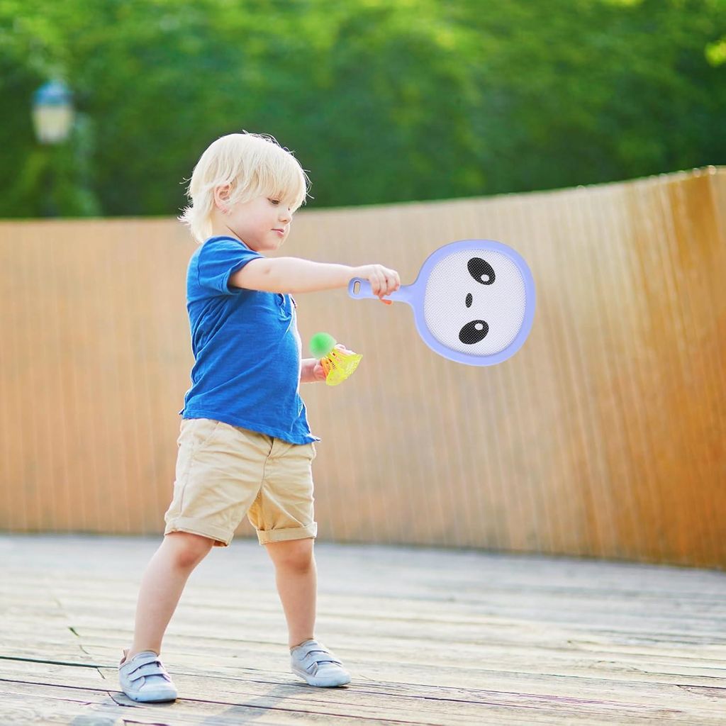 Tennisracket Badminton Kinder - Badminton Set Kinder - Hoch elastisches Tennisracket - Anti-Fall Badmintonracket - Outdoor Indoor Sport Geschenkset