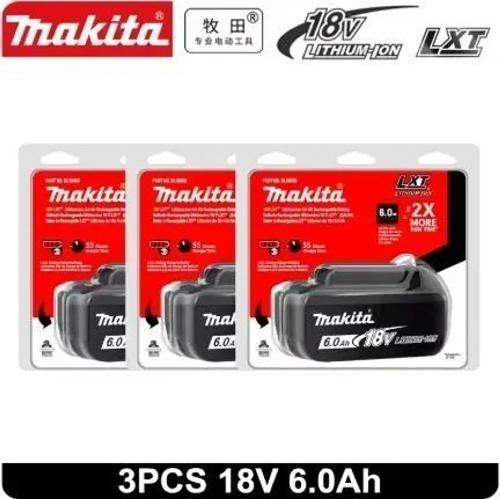 Batterie BL1860 18V 6Ah Li-Ion pour outils sans fil - Lot de 3 Beige