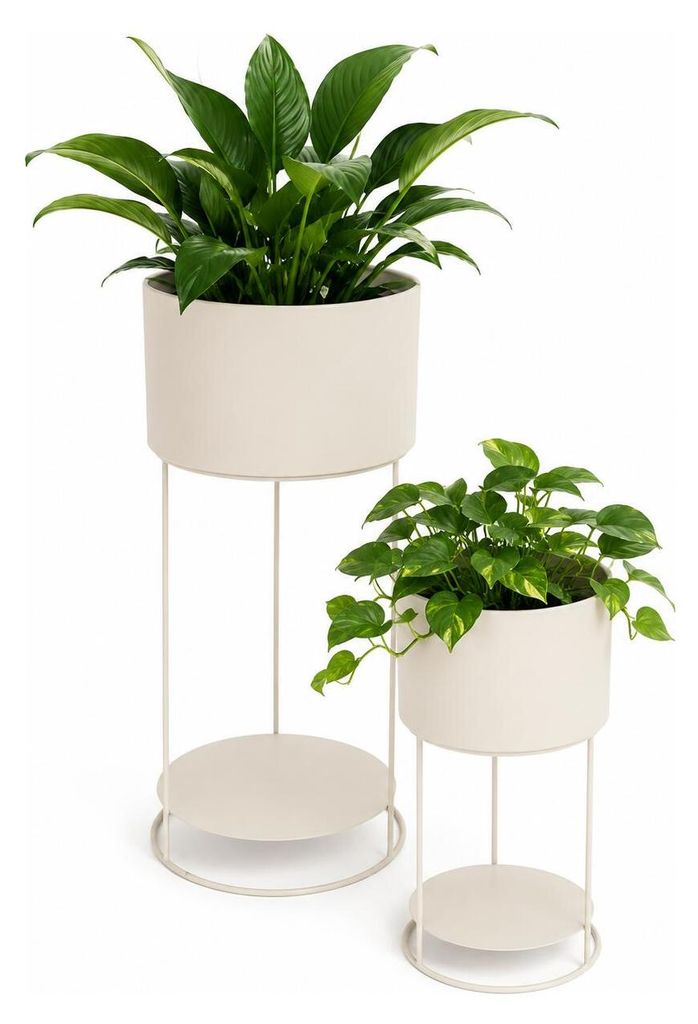 2 supports métalliques pour fleurs OMEE, couleur blanche Image du produit 