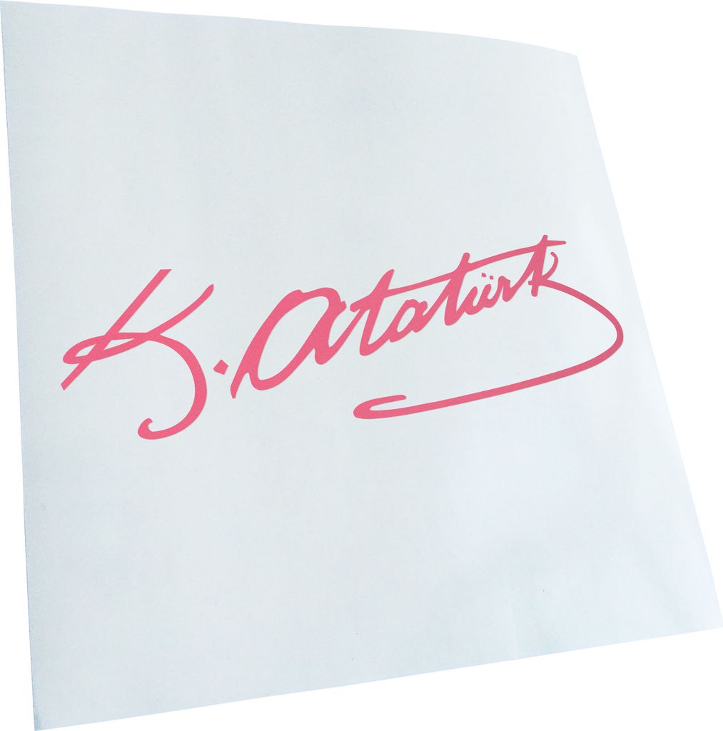 Kiwistar - Autoaufkleber - Mustafa Kemal Atatürk - Hellrosa - 50x16cm - Aufkleber für Auto, Laptop, Fahrrad, LKW, Motorrad mehrfarbig JDM Decal R...