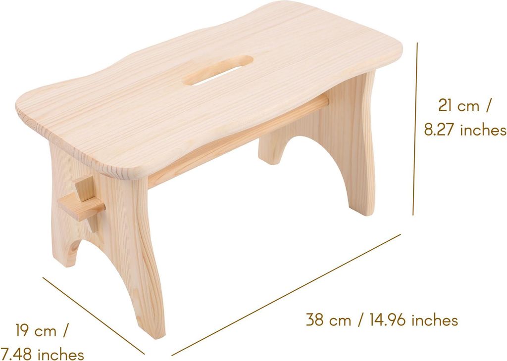 Creative Deco Fußbank Holz Hocker - 38 x 19 x 21 cm - Tritthocker Blumenhocker