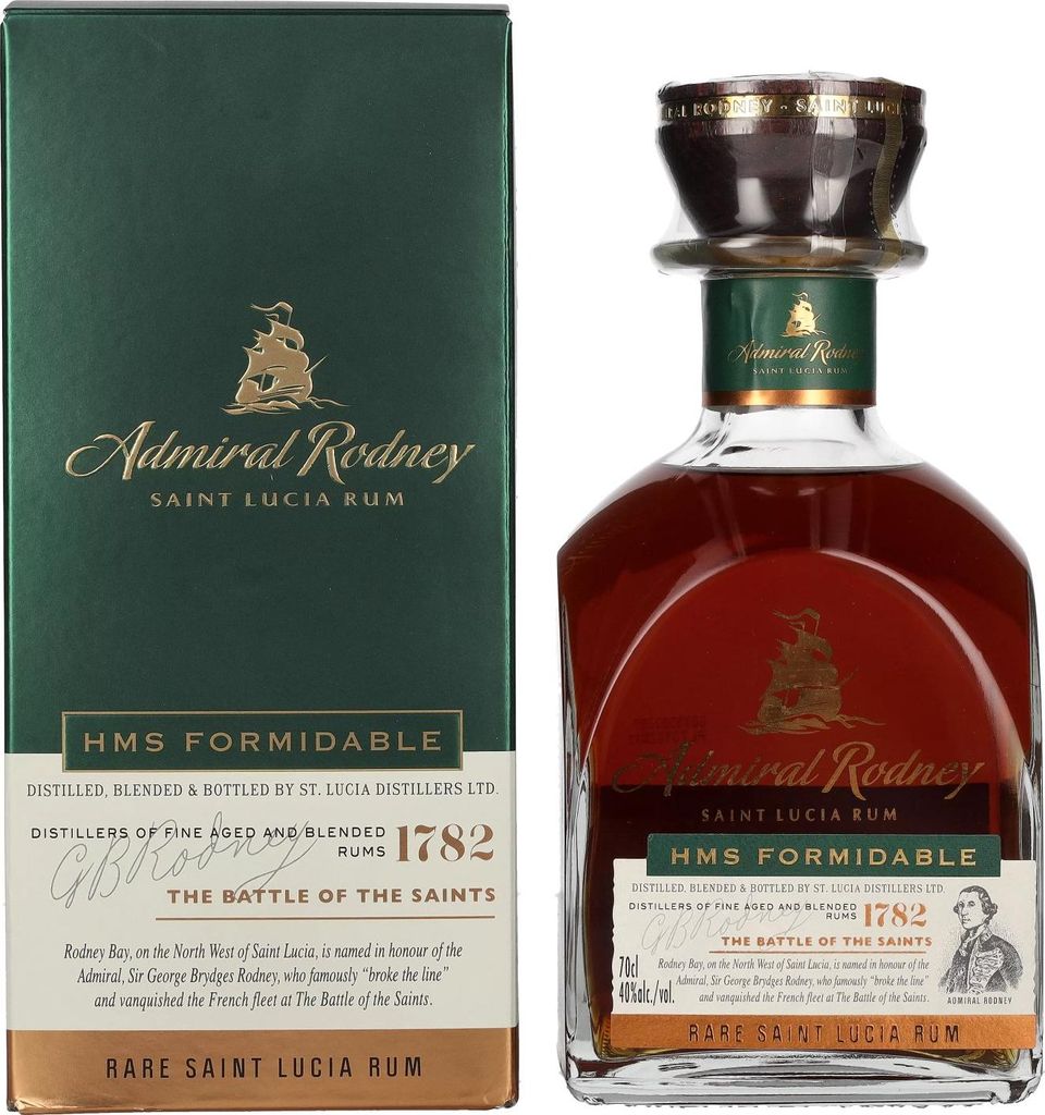 Admiral Rodney HMS FORMIDABLE Rare Saint Lucia Rum 40% Vol. Produktbild 