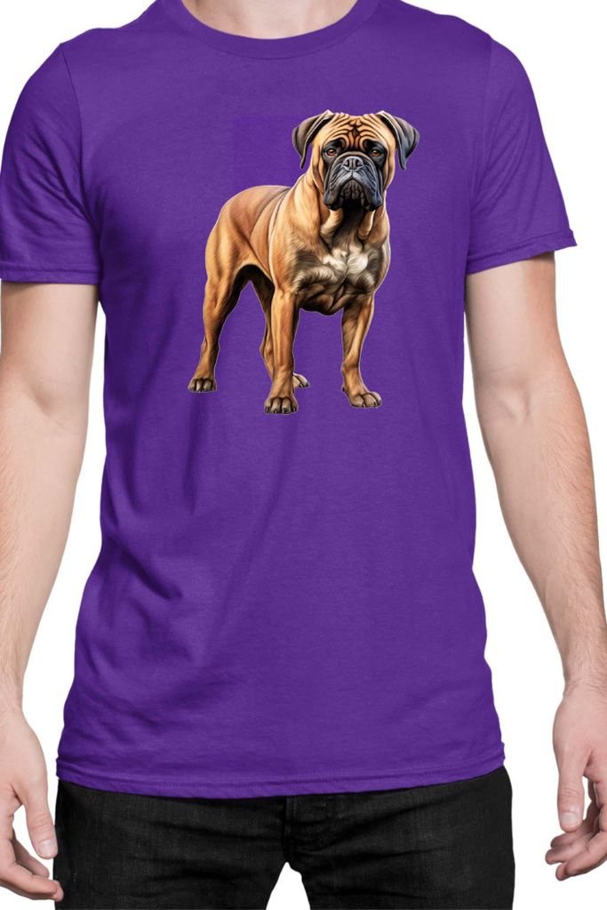 Herren T-Shirt Dogs Breeds Bullmastiff Dog Breed 005, Man XL / Lila