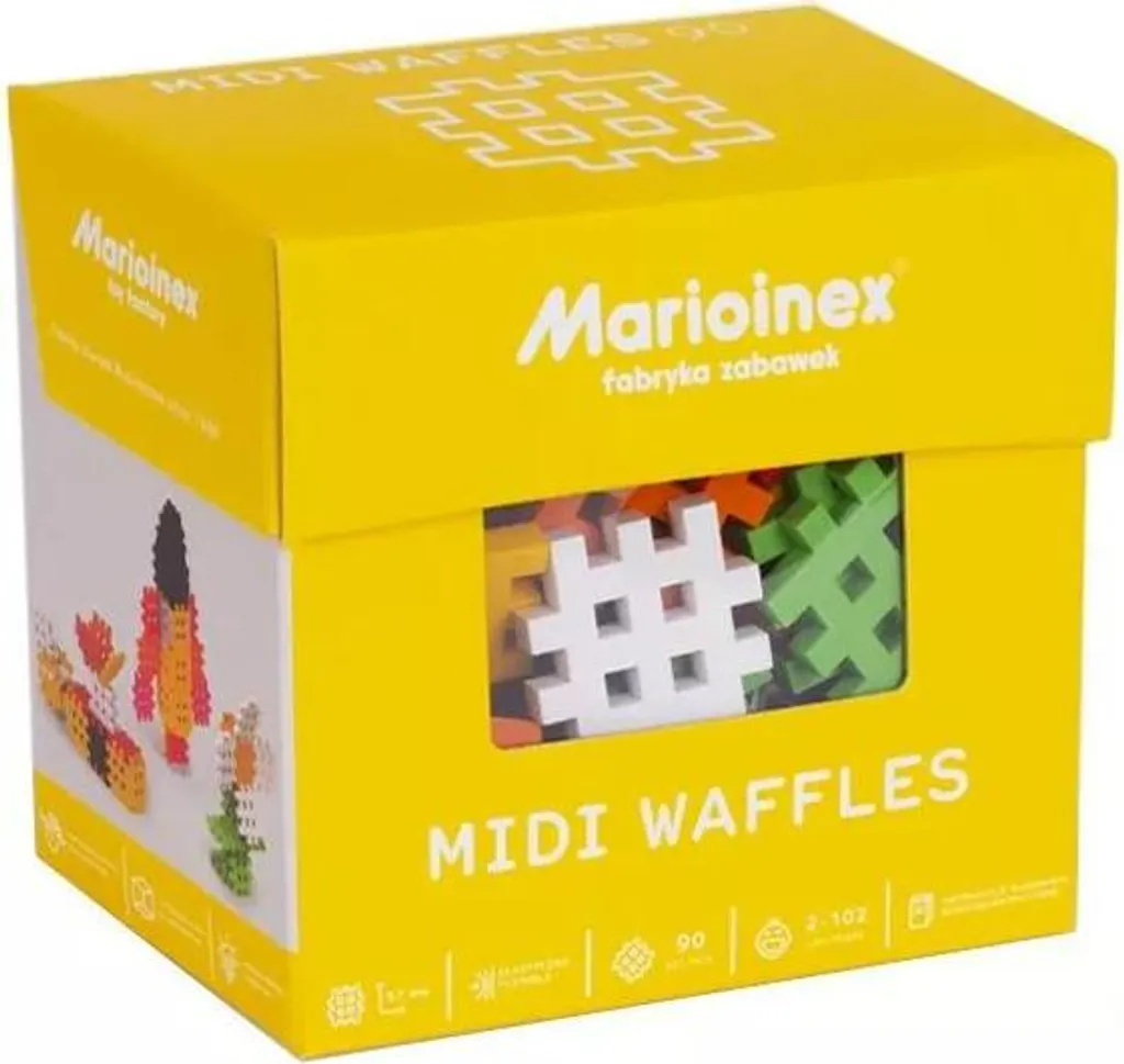 Marioinex Midi Waffle 90 pièces : Briques souples, lavables et éducatives
