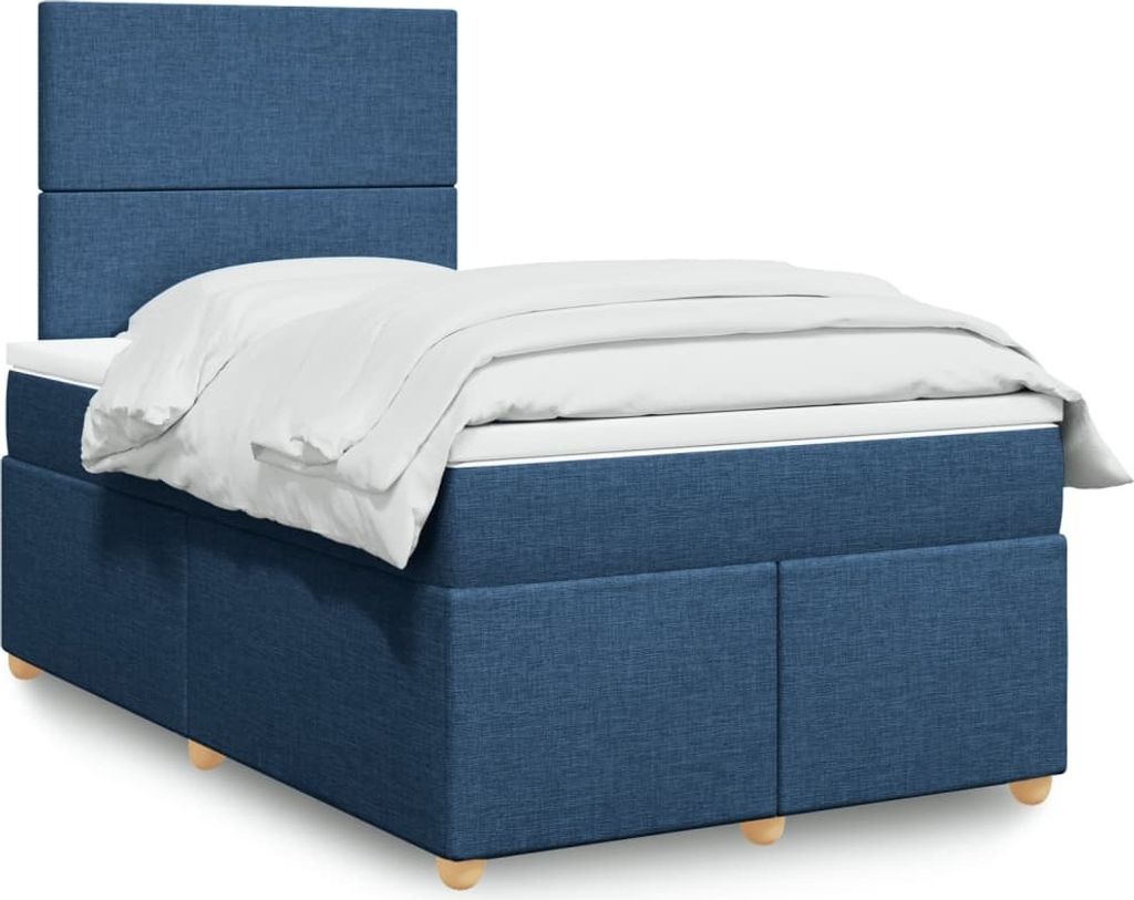 Maison Exclusive - Boxspringbett mit Matratze Blau 120x190 cm Stoff