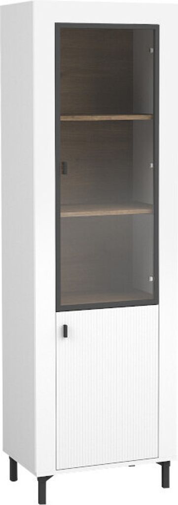 Vitrine Vitrinenschrank Beistellschrank Standvitrine MOSSO 03 weiß