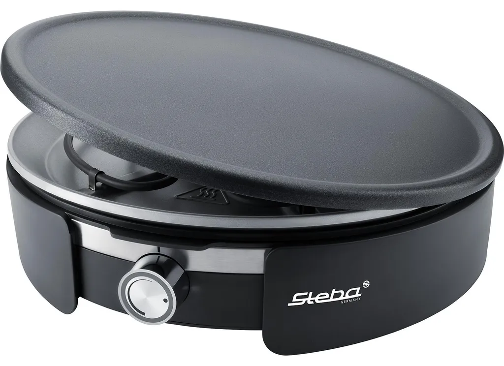 Appareil à Crêpes Steba CR 36 en Inox Noir avec Plaque Antiadhésive