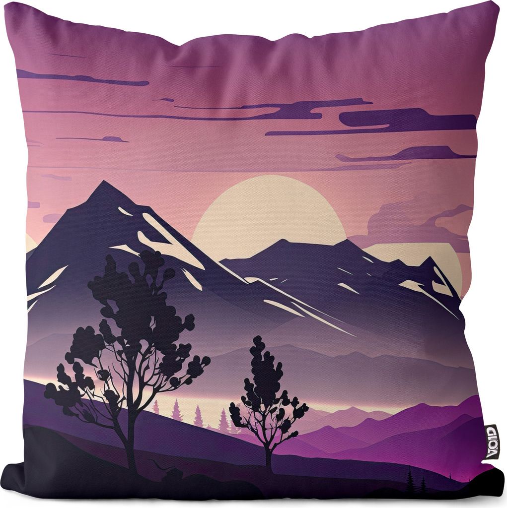 VOID Berge Berglandschaft Comic Reise Kissenbezug Kissenhülle Polyester wasserfest Outdoor Indoor