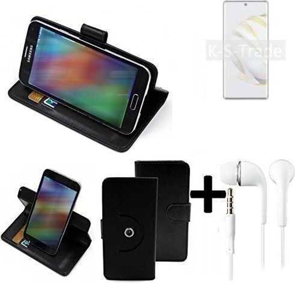 K-S-Trade Handy Hülle Schutz Hülle + Kopfhörer kompatibel mit Huawei nova 10 Handyhülle Flipcase Smartphone Cover Handy Schutz Tasche Walletcase