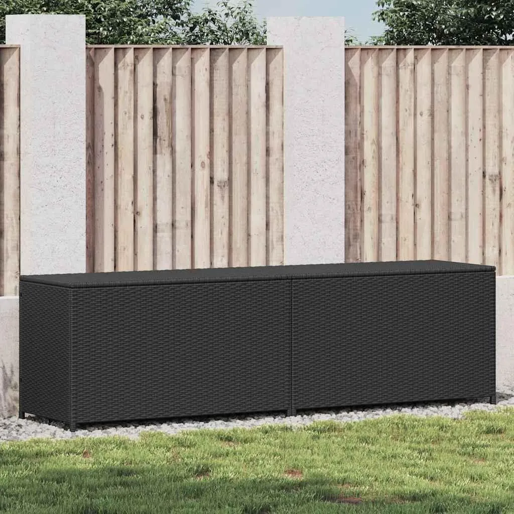 vidaXL Coffre de Jardin en Résine Tressée 200x50x60 cm Noir Robuste