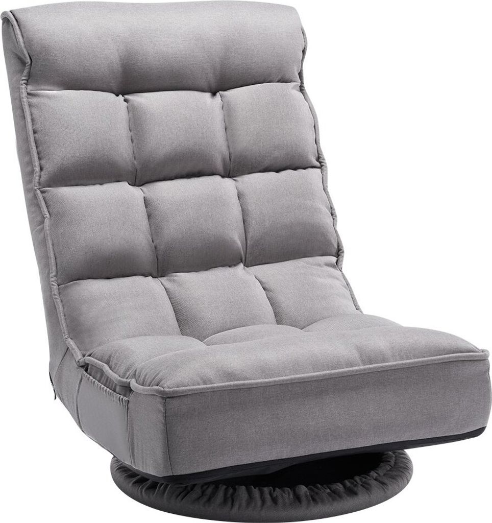 360° Drehbarer Gaming-Bodenstuhl mit 4 Einstellbaren Positionen Liegesofa
