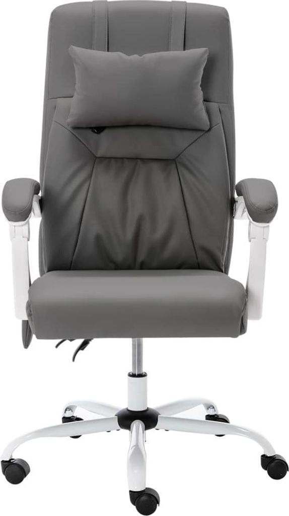 vidaXL Massage-Bürostuhl Grau Kunstleder