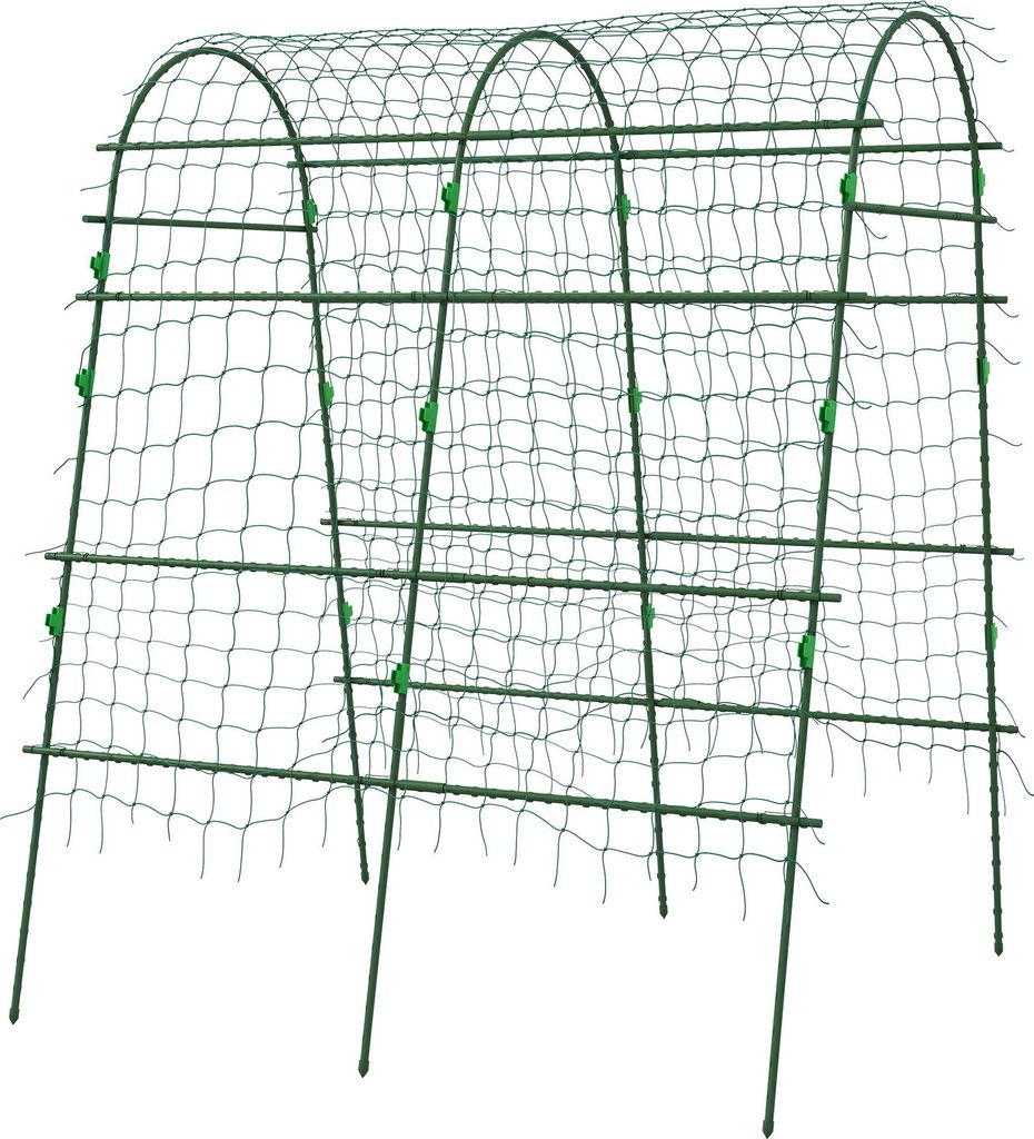 Großer Rankbogen, Vogelschutznetz, einfache Montage, Metall, 144 x 167 x 206 cm