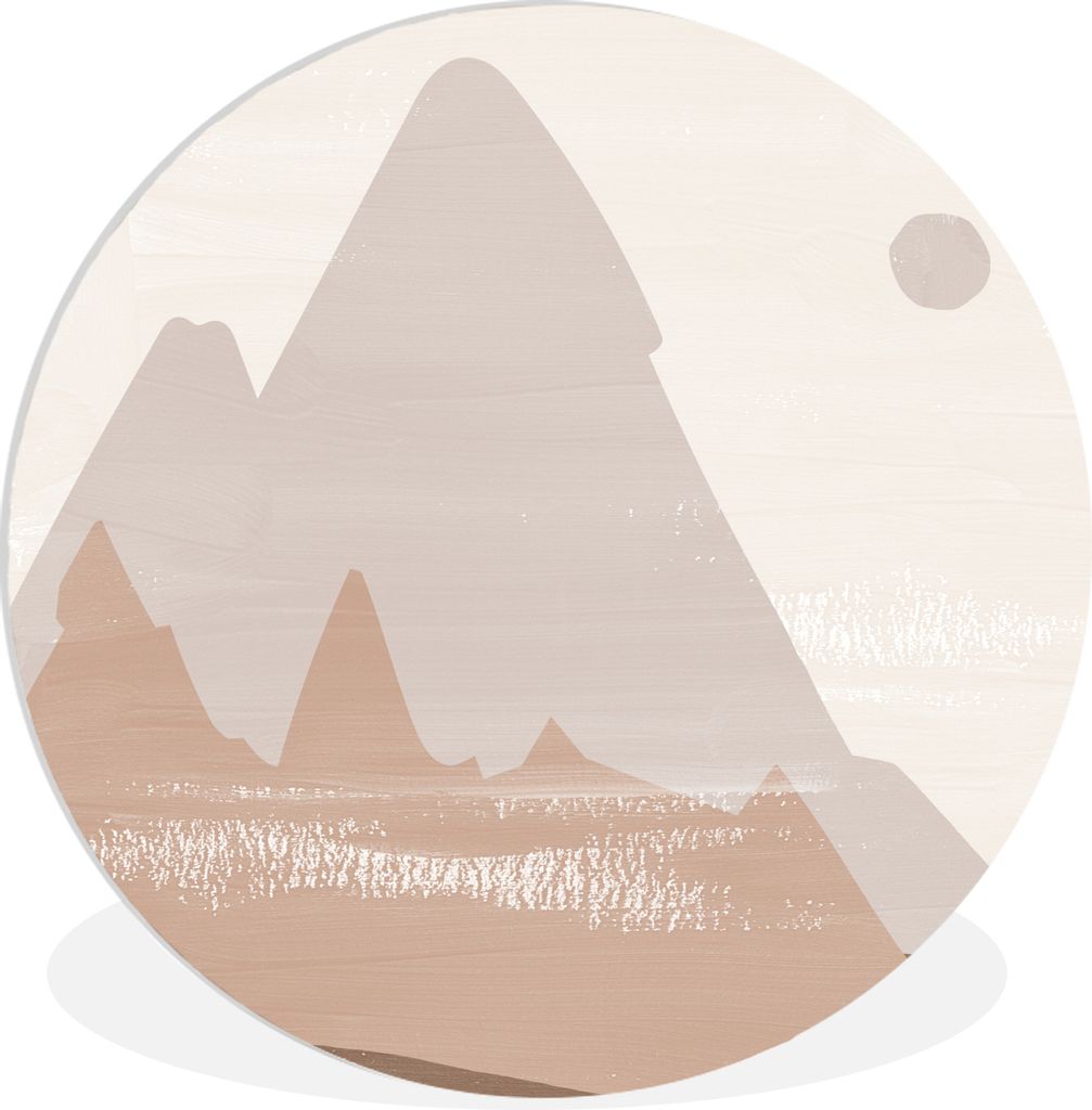 MuchoWow Rundes Wandbild - Runde Bilder Landschaft - Pastell - Abstrakt - Berge Ø 60 cm Kreis Wanddekoration Kunststoff - Wandkreis - Wandschmuc...