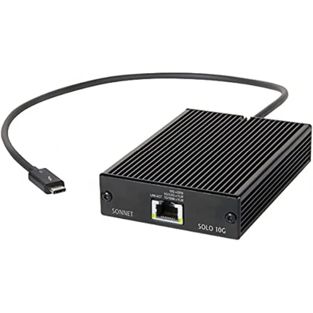 Adaptateur Ethernet 10 Gb/s Sonnet Solo10G TB3 pour Mac et PC