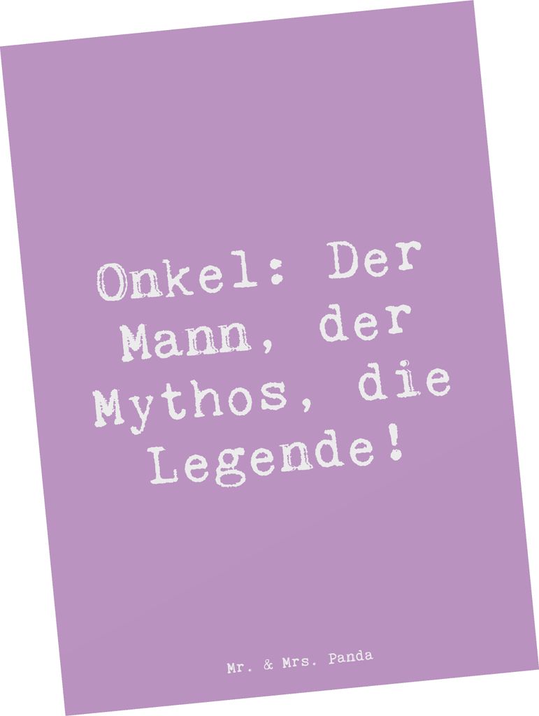 Mr. & Mrs. Panda Postkarte Spruch Onkel Legende - Produktbild 
