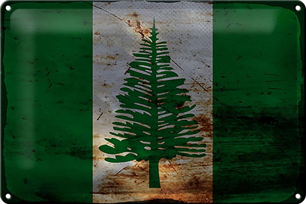 Blechschild Flagge Norfolkinsel 30x20cm Flag Rost Produktbild 