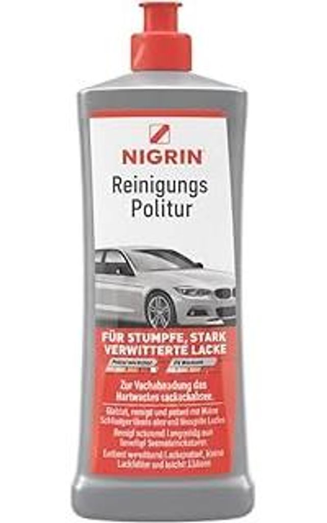 NIGRIN Reinigungs-Politur, für stumpfe, stark verwitterte Lacke, glättet und reinigt, 500 ml