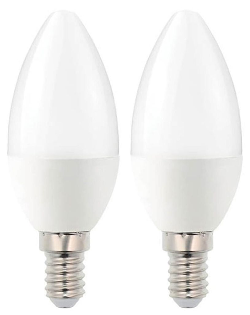 VITO LED-Kerzenlampe C37 E14 - 6,5 W (ersetzt 50 W) - 507 lm - 2700 K - 170-260 V - Ø 37 mm - Energieeffizient - 2 Stück