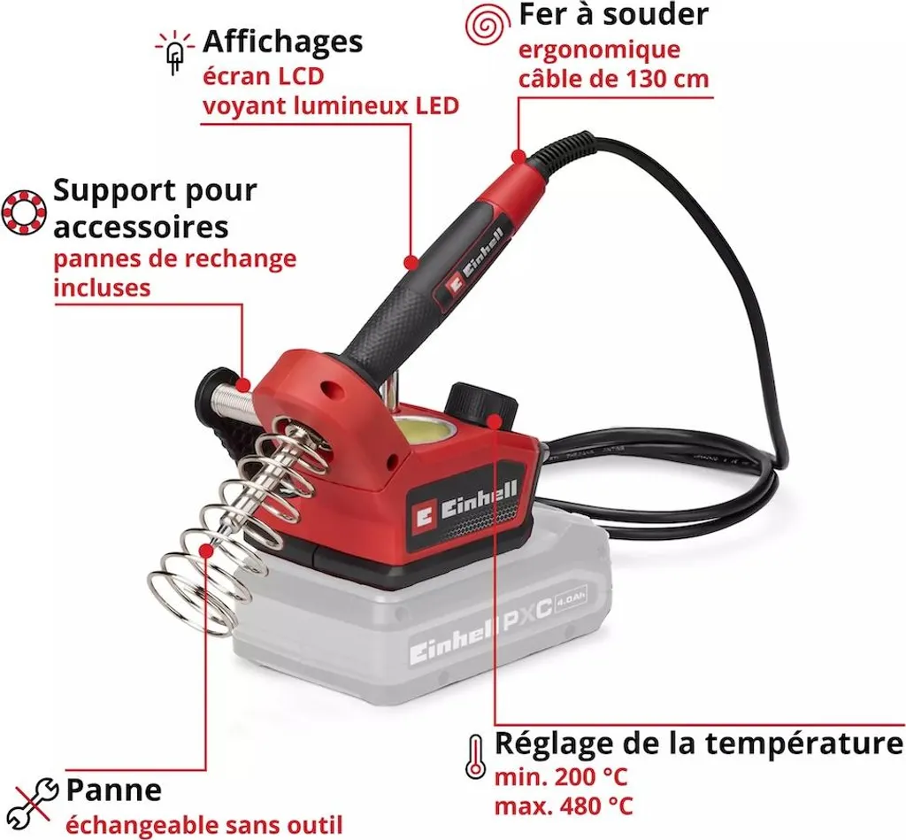 Fer à souder sans fil TE-SI 18/480 Li E-Solo Power X-Change Einhell